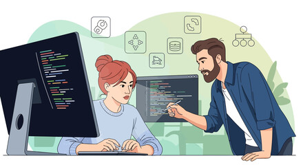 Collaborative software development and testing performed by professionals