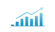 © Manhaj - Light-blue graphic of a bar chart showing upward trend.  A rising arrow points to the top of the chart