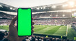 © Siti - Watch live soccer matches on your phone green screen chroma key mockup stadium background