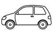 © Anup - Compact Hatchback Car Icon – Simple Vehicle Silhouette Vector