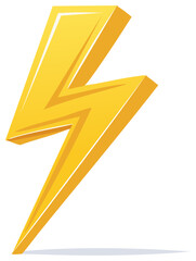 Wall Mural - 3d rendered yellow lightning bolt symbol on white background