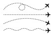 © dlyastokiv - Airplane travel track with dotted line route. Aircraft tracking, different flight path of the plane