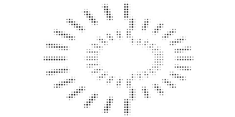 Wall Mural - Black polka dots seamless pattern on white background. Halftone minimalist abstract wall in diagonal lines. eps10