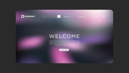 Modern website design with welcoming message and sleek gradient background for corporate identity