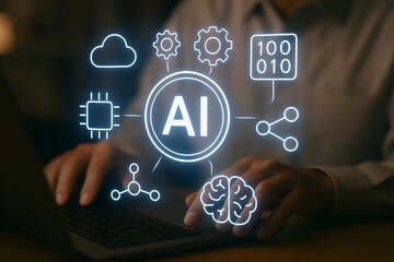 artificial intelligence network connecting technology concepts