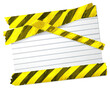 © Kena - Blank paper covered in yellow and black caution tape