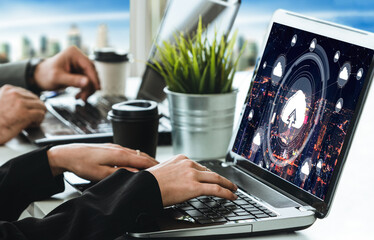 Wall Mural - cloud computing software for modish remote work and personal data storage