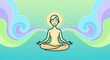 © ABDULELLAH - Calm Mind, Tranquil Waves, Digital Illustration, Peaceful Environment, Centered View, Holistic Wellness Concept