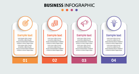Wall Mural - business infographic template with 4 options or steps