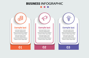 Wall Mural - business infographic template with 3 options or steps