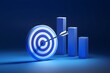 © Light Vista - Achieving goals with target and arrow hitting bullseye for business success concept
