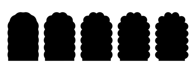 Wall Mural - set of arch shapes with scalloped borders. curvy archway forms. windows or mirrors, portals or doors