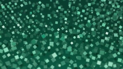 Wall Mural - numerous light green squares floating against a darker green backdrop create a dynamic, visually eng