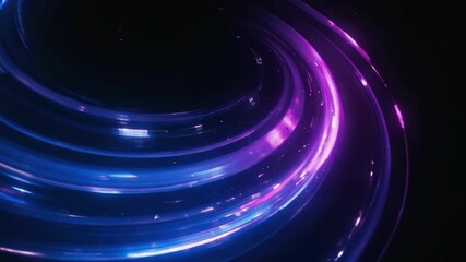 Wall Mural - bright neon swirls intertwine, forming a mesmerizing vortex of light and energy against a dark backd
