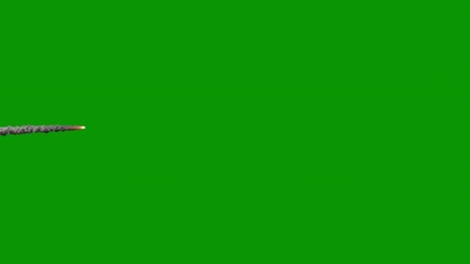 Wall Mural - distant meteor, comet, asteroid or missile 007 flying across the frame, 4k 24p, green screen for tra