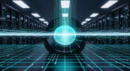 abstract technology background with binary code