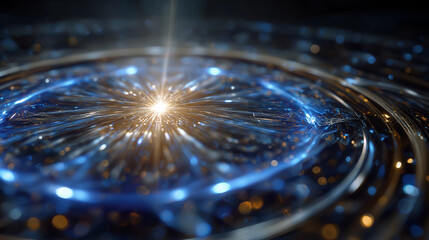 Wall Mural - illuminating core: an artistic visualization depicts a radiant burst of light emanating from the cor