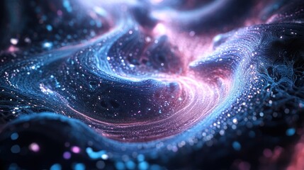 Wall Mural - Abstract Blue and Pink Glitter Swirl