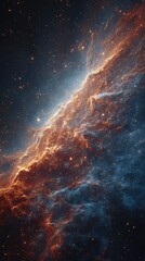 Wall Mural - Cosmic nebula, fiery clouds in deep space
