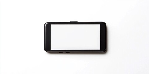 Wall Mural - A compact, black, square-shaped mirror with a reflective surface, placed on a white background.