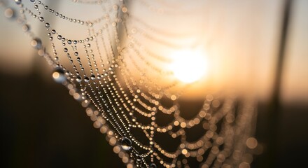 Macro Shot Dew Drops Spiderweb