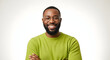 © Bayu Tri Nugroho - Happy smiling African American man portrait confident professional headshot business person green sweater glasses