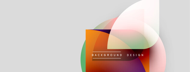 Wall Mural - abstract geometric shapes overlap, creating vibrant color gradients. minimalist design suitable for 