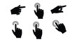 © nhpvect02 - Hand Gestures Pointing and Touching Screen Icons in Black Silhouette Style silhouette