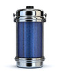 © Dream Frame  - Metal cylindrical air filter with blue element inside showing clean air technology