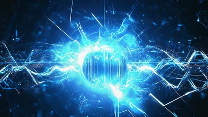 Wall Mural - quantum computing processing data stream transforming energy flow