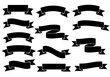© graphicfest_x - Collection of black ribbon banners and labels isolated on a white background, perfect for titles and design elements