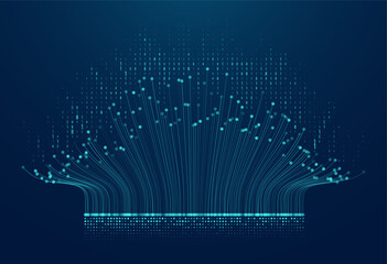 Abstract infographics visualization. Big data code representation. Futuristic network or business analytics. Graphic concept for your design
