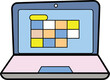 © Sudipto - open laptop with calendar app in dark mode on transparent background