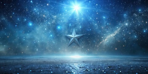 Wall Mural - celestial star over a dusty landscape a mystical night scene with glimmering lights and a bright sta