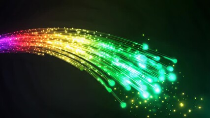 Canvas Print - fiber optics cable transferring big data at high speed