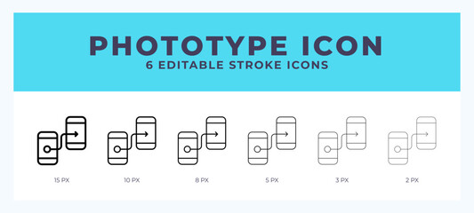 Wall Mural - prototype icon set with different stroke. design elements for logo. vector illustration.