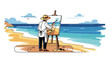 © Yulianto - Artistic Expression Man Paints a Coastal Scene on an Easel Outdoors