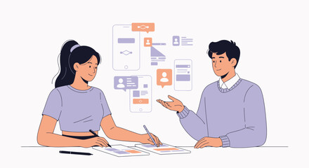 Creative Business Collaboration On Mobile Application Design And User Interface Development