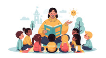 Teacher reading a book | Public domain vectors