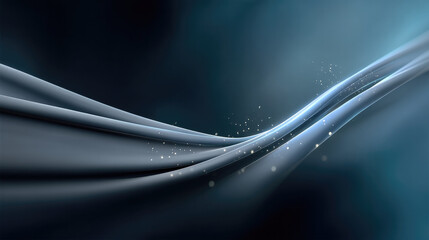 Wall Mural - smooth blue abstract wave background with glowing particles, modern futuristic design, elegant and d