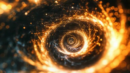 Wall Mural - golden swirling vortex spinning through space and time