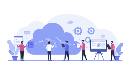 Team collaboration on cloud technology with data integration