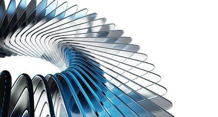 Wall Mural - abstract dark 3d background with glass curve wave effect of transparent square plates row. crystal l