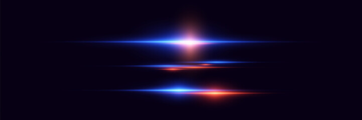 Wall Mural - abstract light lines of blue and red effect.