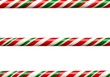 © RAMS - Festive Holiday Stripes: A Close-Up of Red, Green, and White Candy Canes Perfect for Christmas