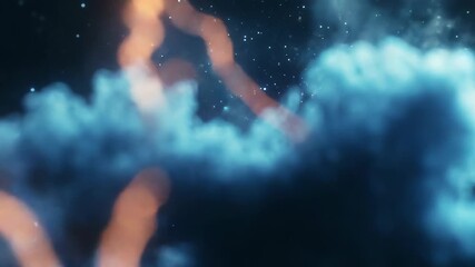 Wall Mural - fiery energy beam traveling through interstellar clouds and lighting up space dust