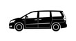 © Faris - Black Silhouette of a Modern Minivan.