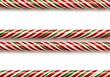 © RAMS - Festively Striped Candy Canes with Green and Red Swirls Perfect for Holiday Celebrations