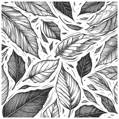 Wall Mural - swirling leaves in motion, perfect for seasonal, botanical, or decorative design projects sketch eng