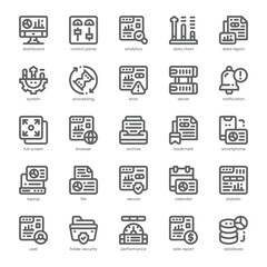Digital Dashboard Icon pack for your website, mobile, presentation, and logo design. Digital Dashboard Icon outline design. Vector graphics illustration and editable stroke.